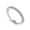 14K White Gold French Pavé Diamond Wedding Band