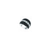 Blk And Wht Stripe Crystal Dome Ring