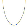4.0tcw Blue Sapphire Bezel Graduated Half Tennis Necklace
