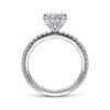 14K White Gold Oval Diamond Engagement Ring