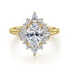 14K Yellow Gold Oval Halo Diamond Engagement Ring