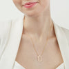 Rounded Rectangle Pendant Necklace