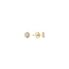 Mother of Pearl Enamel Circle Stud Earrings