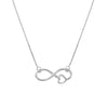 Sterling Silver Infinity Symbol Heart Adjustable Necklace