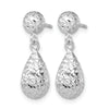 10K White Gold D/C Post Dangle Earrings