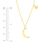 Crescent Moon with Star Dangle Necklace