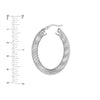 Sterling Silver Mesh Oval Tube Hoop Earrings