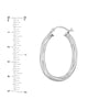 Twisted Brushed Oval Hoop Earrings