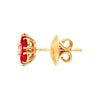 Ruby &amp; Diamond Cluster Stud Earrings