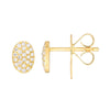 Pave Diamond Oval Stud Earrings (1/6tcw)