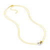 Two Tone Double Chain Interlocking Circle Necklace