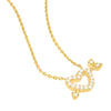 Mini CZ Heart and Arrow Adjustable Necklace