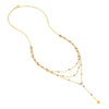 Lilac Enamel Layered Lariat Necklace