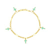 Lt.Turquoise Crosses on 6+1 Rolo Chain Bracelet