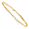 10K Polished Textured Twisted Slip-on Bangle