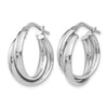 Sterling Silver RH-plated Polished Twisted Hoop Earrings