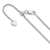 Sterling Silver RH-plated Adjustable 1.5mm Round Box Chain