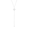 North Star and CZ Bezel Lariat Necklace