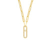 Diamond Pavé Link Paper Clip Necklace