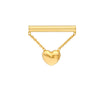 Horizontal Bar Earrings with Dangle Heart Chain