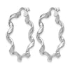 Sterling Silver RH-plated Polished Twisted Hoop Earrings