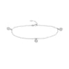 Sterling Silver Flower Dangle Trio Adjustable Anklet