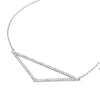 Sterling Silver Elongated CZ Triangle Adjustable Necklace