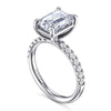 14K White Gold Emerald Cut Diamond Engagement Ring