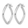 10K White Gold Polished Square Hoop Earrings