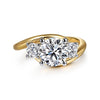 14K White-Yellow Gold Round Three Stone Diamond Engagement Ring