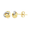 Two-tone Mini Love Knot Stud Earrings on Post Back