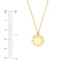 Diamond Trim Disc Medallion Necklace