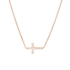 Sideways Mini CZ Cross Adjustable Necklace
