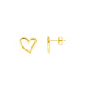 Open Wavy Heart Stud Earrings