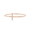 Sterling Silver Sideways CZ Cross Bracelet