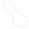 Sterling Silver Turquoise Bezel Saturn Chain Long Necklace