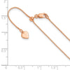 Sterling Silver Rose Gold-plated Adjustable .85mm Box Chain
