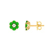 2.5mm Tsavorite &amp; Diamond Cluster Stud Earrings