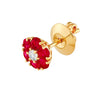 Ruby &amp; Diamond Cluster Stud Earrings