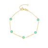 Turquoise Enamel Round Evil Eye Station Bracelet