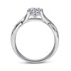 14K White Gold Round Twisted Diamond Engagement Ring