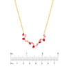 Pink Sapphire and Ruby Blossom Necklace