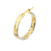 Two Tone D/C Double Side Hoop Earrings