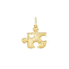 Puzzle Piece Heart Charm with 1pt Diamond