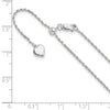 Sterling Silver RH-plated Adjustable 1.2mm D/C Rope Chain