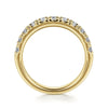 14K Yellow Gold French Pavé Set Diamond Wedding Band