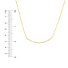 Sterling Silver Curved CZ Bar Adjustable Necklace