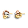 14K Tri-Color Polished Love Knot Earrings