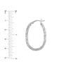 Sterling Silver Twisted Oval Tube Hoop Earrings