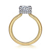 14K White-Yellow Gold Round Diamond Engagement Ring